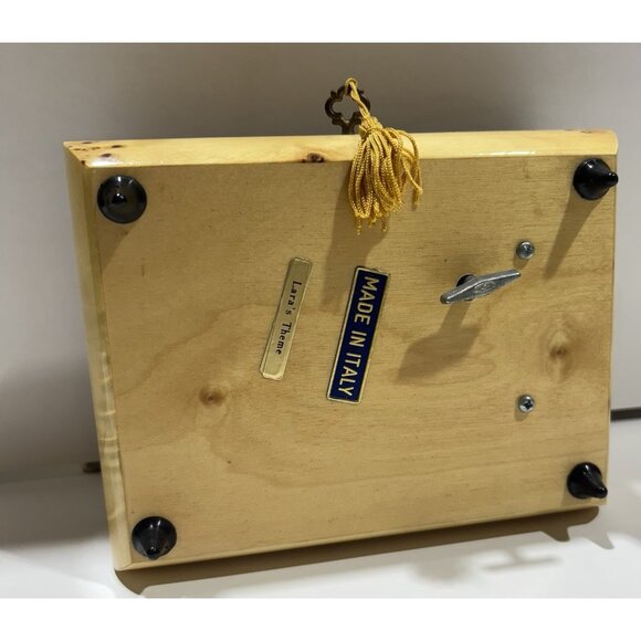 Italian Inlaid Wood Music Jewelry Box Plays “Lara’s Theme” 1970s - Picture 3 of 6